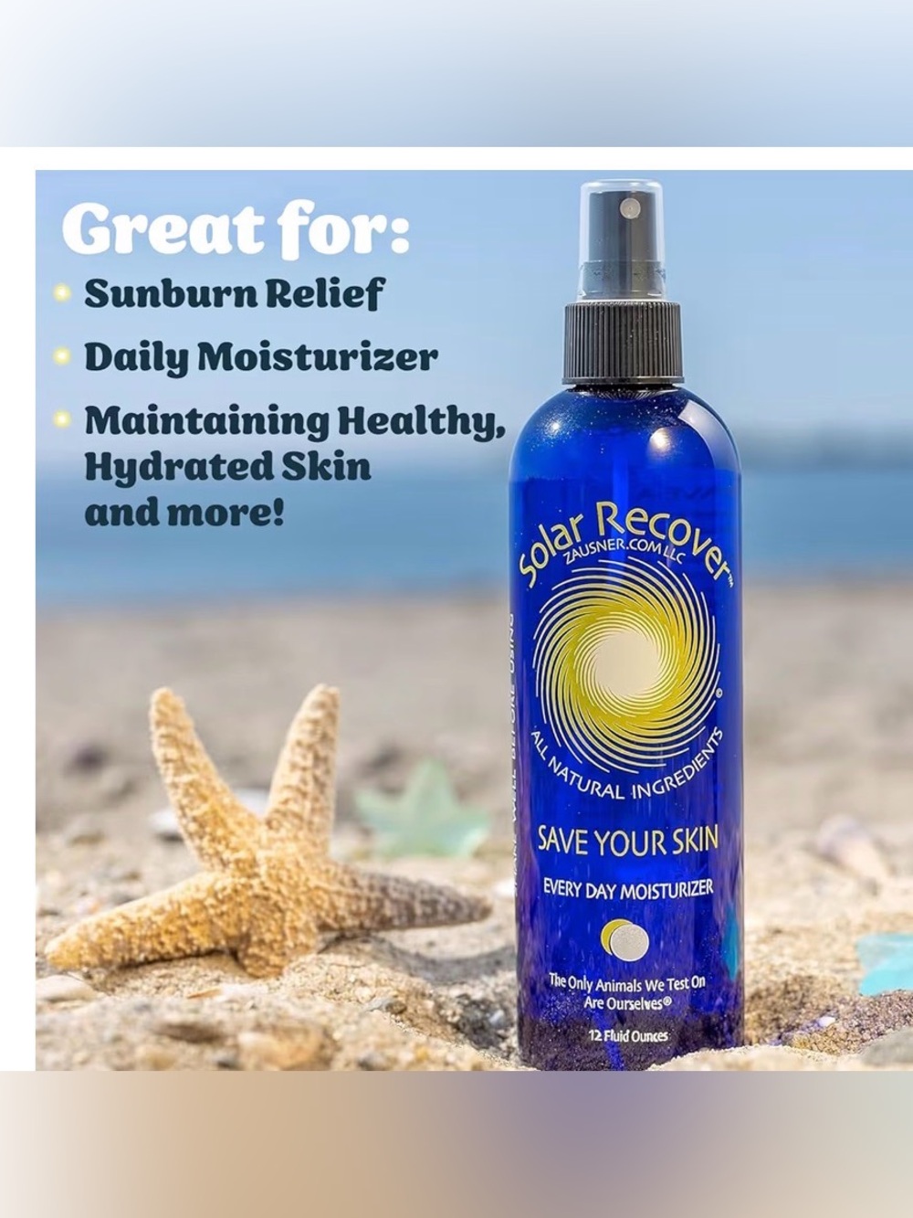 Solar Recover After-Sun Moisturizing Spray Sunburn Relief 12oz